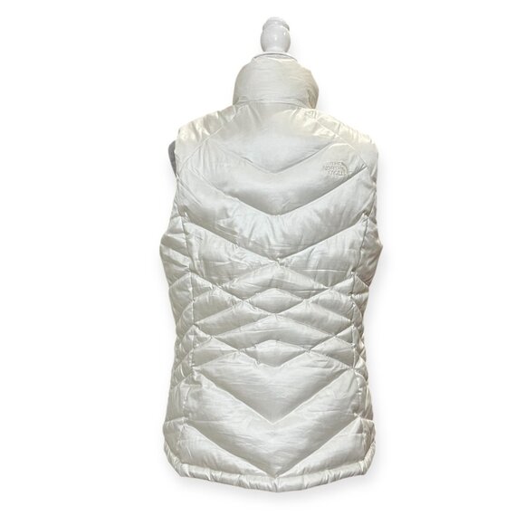 The North Face 550 Down Puffer Vest Womens Large White Goose Fill Winter Jacket - Picture 2 of 10